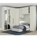 Ver imagem 1 de Quarto Modulado de Canto Solteiro com Espelho 6 Peças 9 Portas Seletto Henn - Areia Hp