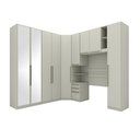 Ver imagem 4 de Quarto Modulado de Canto Solteiro com Espelho 6 Peças 9 Portas Seletto Henn - Areia Hp