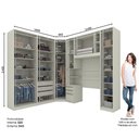 Ver imagem 2 de Quarto Modulado de Canto Solteiro com Espelho 6 Peças 9 Portas Seletto Henn - Areia Hp