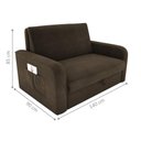 Ver imagem 5 de Sofá Cama com Baú 2 Lugares John Suede Cappuccino