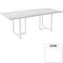 Ver imagem 1 de Mesa de Reunião Retangular 260 x 120 cm Pé Tubular PE25 em MDP Branca Base Branca