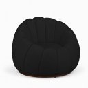 Ver imagem 3 de Poltrona Decoratica Orgânica Fixa com Puff Nuvem Veludo Preto - Loja Sheep