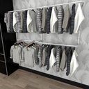 Ver imagem 1 de Arara de Roupas Closet Quarto com 9 Peças Cremalheira 200x100 Cm Cor Branco Modelo Clst1b248