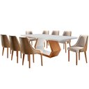 Ver imagem 2 de Sala de Jantar Ane 220CM 8 Cadeiras Esmeralda Moderna