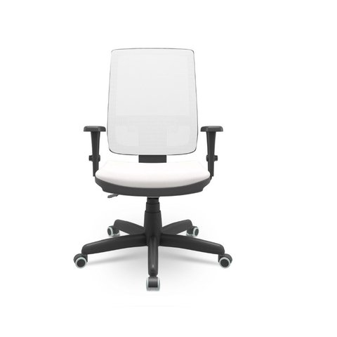 Cadeira Brizza Presidente Plaxmetal Tela Branca Base Standard Back System 3d Branca T83