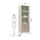Ver imagem 2 de Paneleiro 70cm 2 Portas Vidro Reflecta Bronze 2 Gavetas 1 Gavetão Luci Luciane Móveis