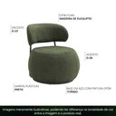 Ver imagem 4 de Poltrona Decorativa Greta Base Aço Fixa Titânio Linho Bouclê Verde - Nexta Casa