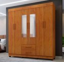 Ver imagem 1 de Guarda Roupa Casal com Espelho 6 Portas 2 Gavetas com Pés 170cm Copacabana Cinamomo - Benetil
