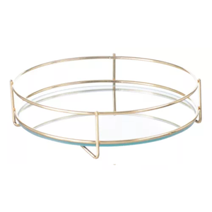 Bandeja Decorativa Espelhada Redonda P/ Banheiro Perfume