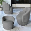 Ver imagem 1 de Kit Namoradeira + 2 Poltronas Decorativa Beatriz Orgânica Linho Cinza