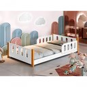Ver imagem 1 de Cama Montessoriana Infantil com Grade Branco com Colchão