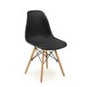 Conjunto Mesa de Jantar Redonda Luana Amadeirada Preta 100cm com 4 Cadeiras Eames Eiffel - Preto - 4
