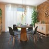 Conjunto Mesa de Jantar Redonda Luana Amadeirada Preta 100cm com 4 Cadeiras Eames Eiffel - Preto - 2