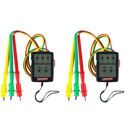 Kit 2 Fasímetro Trifásico Detecção Fase Ponta Prova Spi-500 Portátil Com Estojo - 1