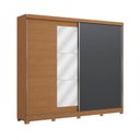 Ver imagem 2 de Guarda-Roupa 2 Portas de Correr e 4 Gavetas com Espelhos e Pés Dormitorio Bigger Lo Cinza/Canela/Grafite