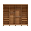 Ver imagem 4 de Guarda-Roupa 2 Portas de Correr e 4 Gavetas com Espelhos e Pés Dormitorio Bigger Lo Cinza/Canela/Grafite