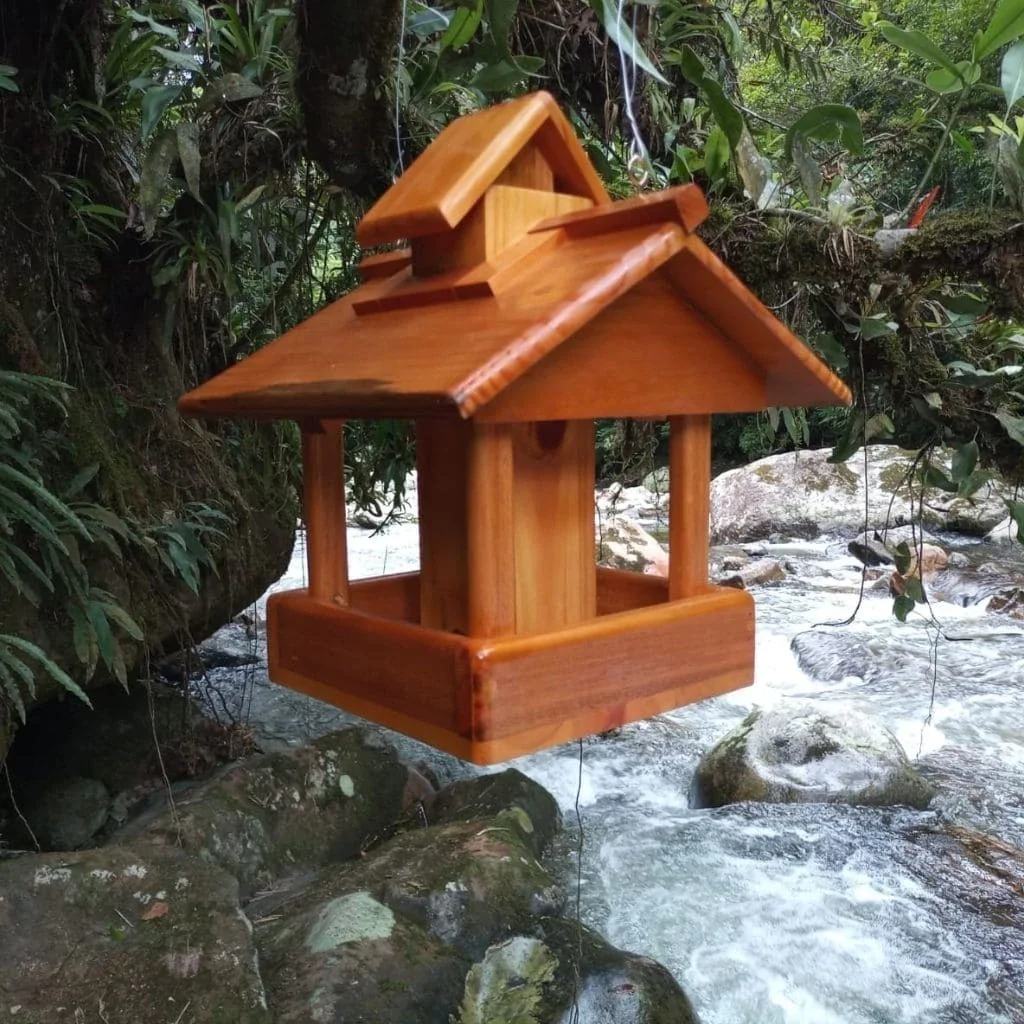 Ver imagem 4 de Comedouro Tratador Automatico Casinha de Passarinho Madeira