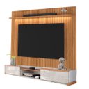 Ver imagem 2 de Painel Évora com Bancada Suspensa Atlas para TV até 75 Polegadas com LED Jequitibá Ripado/Off White