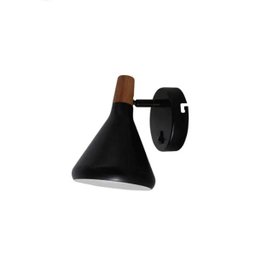 3 Arandela Com Interruptor Foco Movel Preta Detalhe Madeira Zan35 - 2 3 Arandela Com Interruptor Foco Movel Preta Detalhe Madeira Zan35 - 2