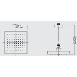 Chuveiro Quadrado de Teto Docol Heaven Q150 00909606 Cromado - 2