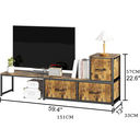 Ver imagem 4 de Rack Extensível para Tv com 3 Gavetas e Nichos 91 a 151cm Preto e Marrom Rústico