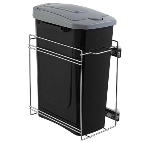 Lixeira Simples Deslizante M1042 15 Litros Preta 230 x 440 x 320 mm Masutti Copat