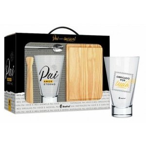 KIT CAIPIRINHA COPO LONG GRANDE PAI AMOR ETERNO DIA DOS PAIS Brasfoot
