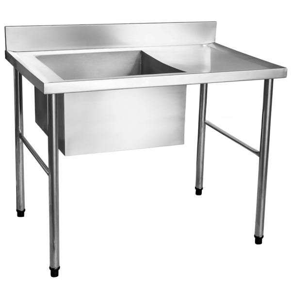 Mesa Bancada Aço Inox com Uma Cuba 50x40x25 (Esquerdo) 100x60x80 - Brascool