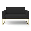 Ver imagem 3 de Sofá Namoradeira Base Industrial Dourado Marisa Veludo Preto D03 - D'Rossi