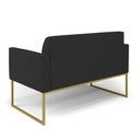 Ver imagem 5 de Sofá Namoradeira Base Industrial Dourado Marisa Veludo Preto D03 - D'Rossi