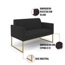 Ver imagem 6 de Sofá Namoradeira Base Industrial Dourado Marisa Veludo Preto D03 - D'Rossi
