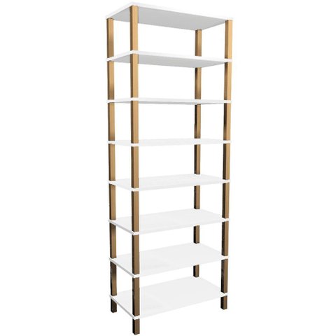 Estante 72x38x195 Branco C/ 7 Prat. 24,3cm