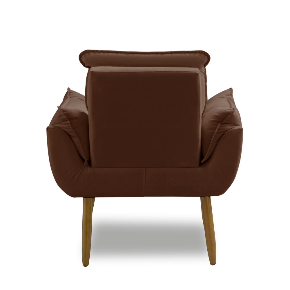 Poltrona Decorativa Opala Sala Suede Luxo - Arapongas Decor:marrom - 5