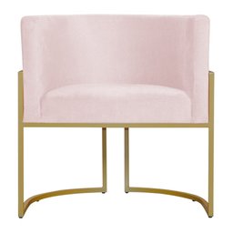Kit 6 Poltronas Decorativa Sala de Estar Luana Base Gold Suede Rosa Claro - Montanaris Decor Md Mont - 2