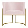 Kit 6 Poltronas Decorativa Sala de Estar Luana Base Gold Suede Rosa Claro - Montanaris Decor Md Mont - 2