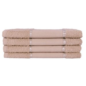 Kit 12 Toalhas Lavabo Pintar Ponto Russo Perfeito Estilo - Bege