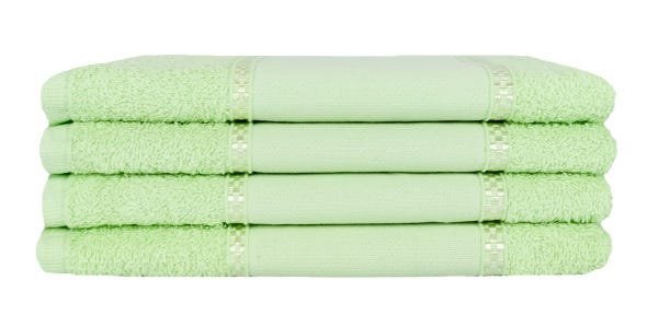 Kit 12 Toalhas Lavabo Pintar Ponto Russo Perfeito Estilo - Verde claro - 1