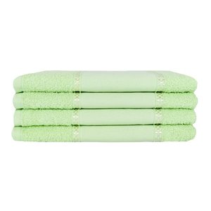 Kit 12 Toalhas Lavabo Pintar Ponto Russo Perfeito Estilo - Verde claro
