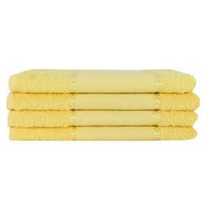 Kit 12 Toalhas Lavabo Pintar Ponto Russo Perfeito Estilo - Amarelo