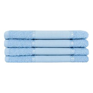 Kit 12 Toalhas Lavabo Pintar Ponto Russo Perfeito Estilo - Azul Claro