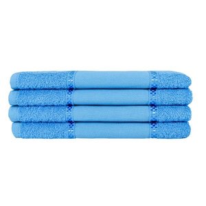 Kit 12 Toalhas Lavabo Pintar Ponto Russo Perfeito Estilo - Azul Turquesa