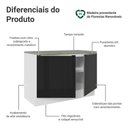 Ver imagem 3 de Balcão de Cozinha 120 cm 2 Portas Branco/Preto Lux Madesa