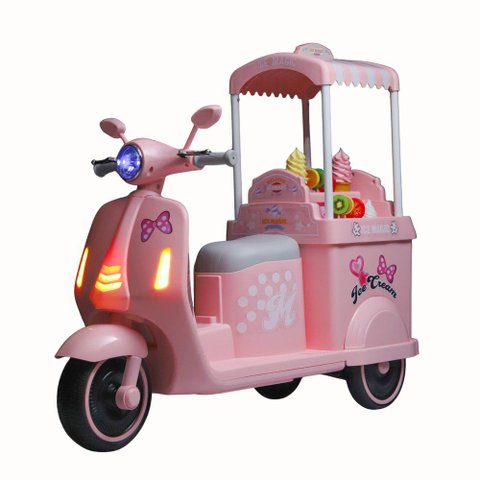 Moto Elétrica Infantil 12V Sorveteria - Rosa