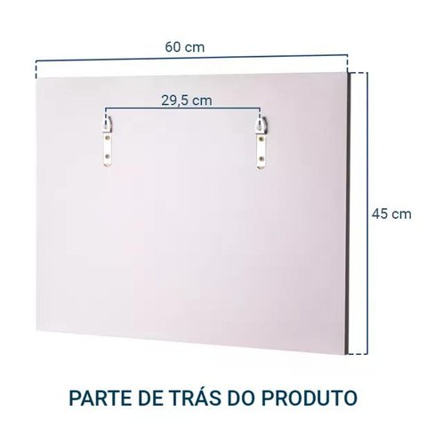 Espelho para Banheiro com Prateleiras Lugano 60 X 45cm - Branco