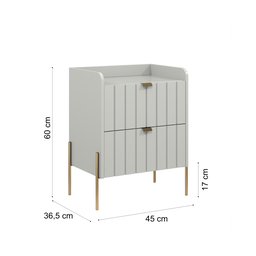 Mesinha Lateral de Cabeceira Linha Eros Pés em Aço Carbono  45cm  - 4