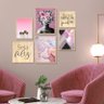 Kit 6 Quadros Decorativos Hall Entrada Moldura Caixa Pinus Frases Feminino Moderno Colorido - 3