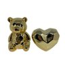 Conjunto decorativo urso dourado e coração 3D cerâmico - 3