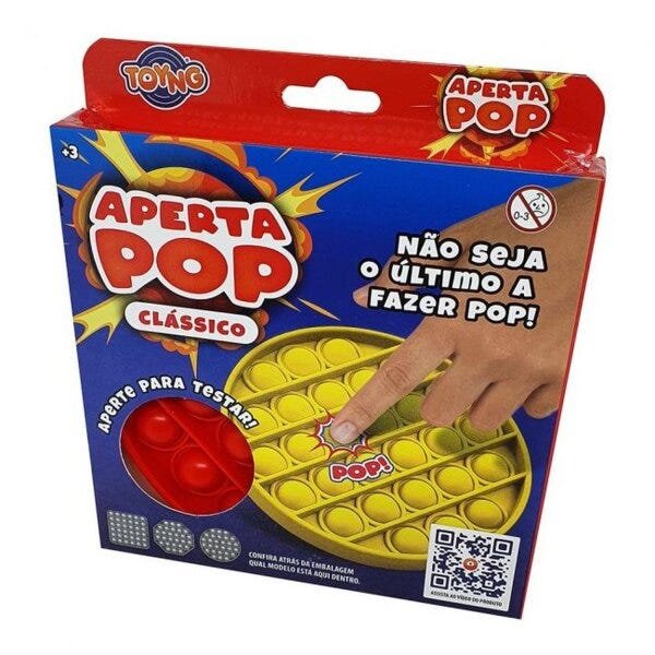 Pop It Fidget Brinquedo Anti Stress Vermelho - Toyng 44043:Quadrado - 3