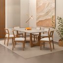 Ver imagem 2 de Mesa de Jantar Trento 6 Cadeiras Bella Cinamomo/off 200cm
