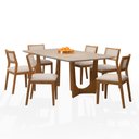 Ver imagem 1 de Mesa de Jantar Trento 6 Cadeiras Bella Cinamomo/off 200cm